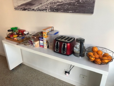 Breakfast-Bar-Dave supplies Milk, Juice, Breakfast Cereals, Bread butter and various spreads and the fruit of the season